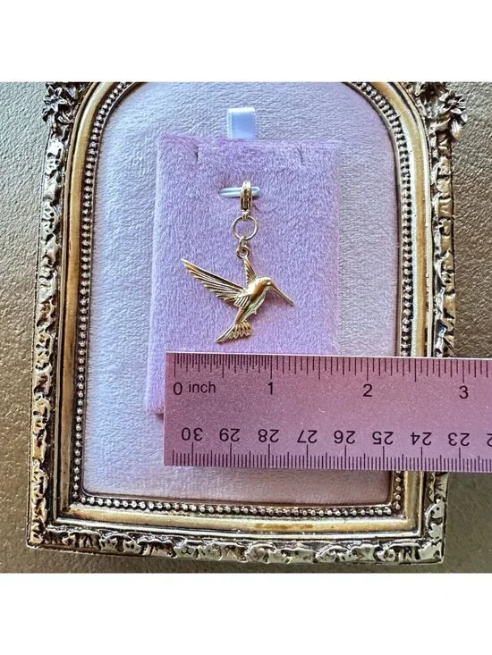 Hummingbird Charm 18K PVD Gold Stainless Steel Lobster Claw Clasp Waterproof - Picture 4 of 11